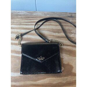 Kate Spade New York Lilac Street Dot Monday Black Polka Dot Envelope Crossbody B
